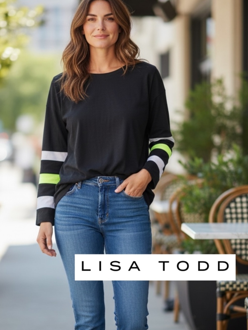 Lisa Todd Mesh Fest black tee, L, CB2662